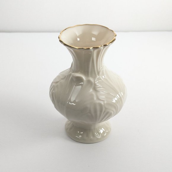 LENOX Elfin Bud Vase Ceramic 24k Gold Trim VTG - Picture 4 of 10